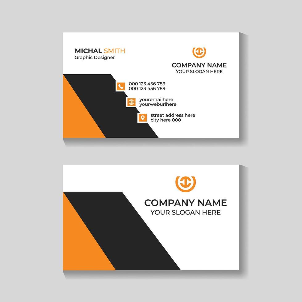 Corporate modern business card design template vector