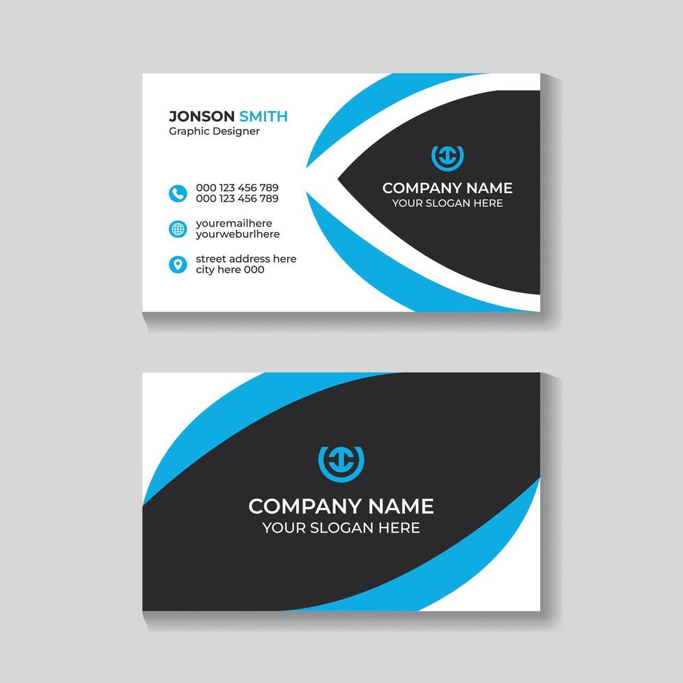 Corporate modern minimalist business card design template vector