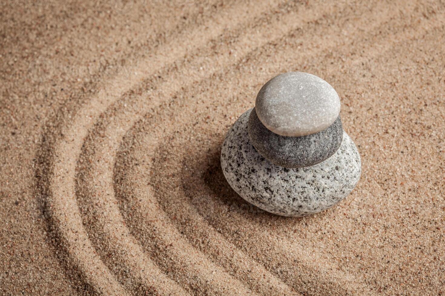 Japanese Zen stone garden photo