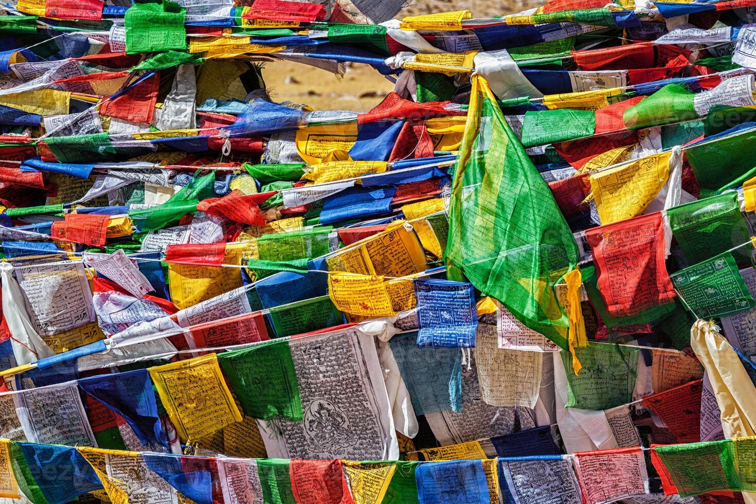 Buddhist prayer flags lungta photo