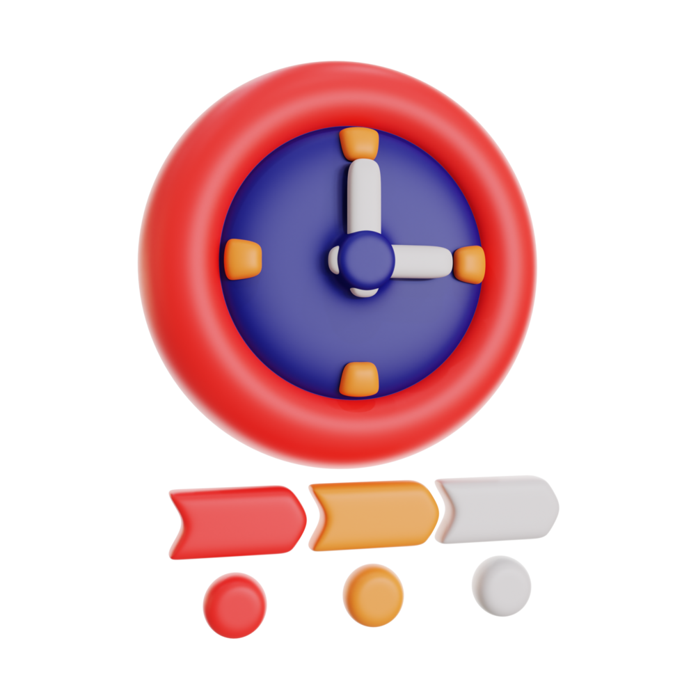 chronologie 3d icône illustration. temps gestion 3d le rendu png