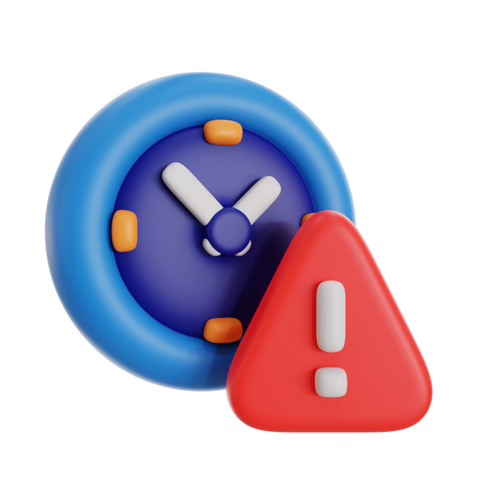 overdue 3d icon illustration. time menagement 3d rendering png