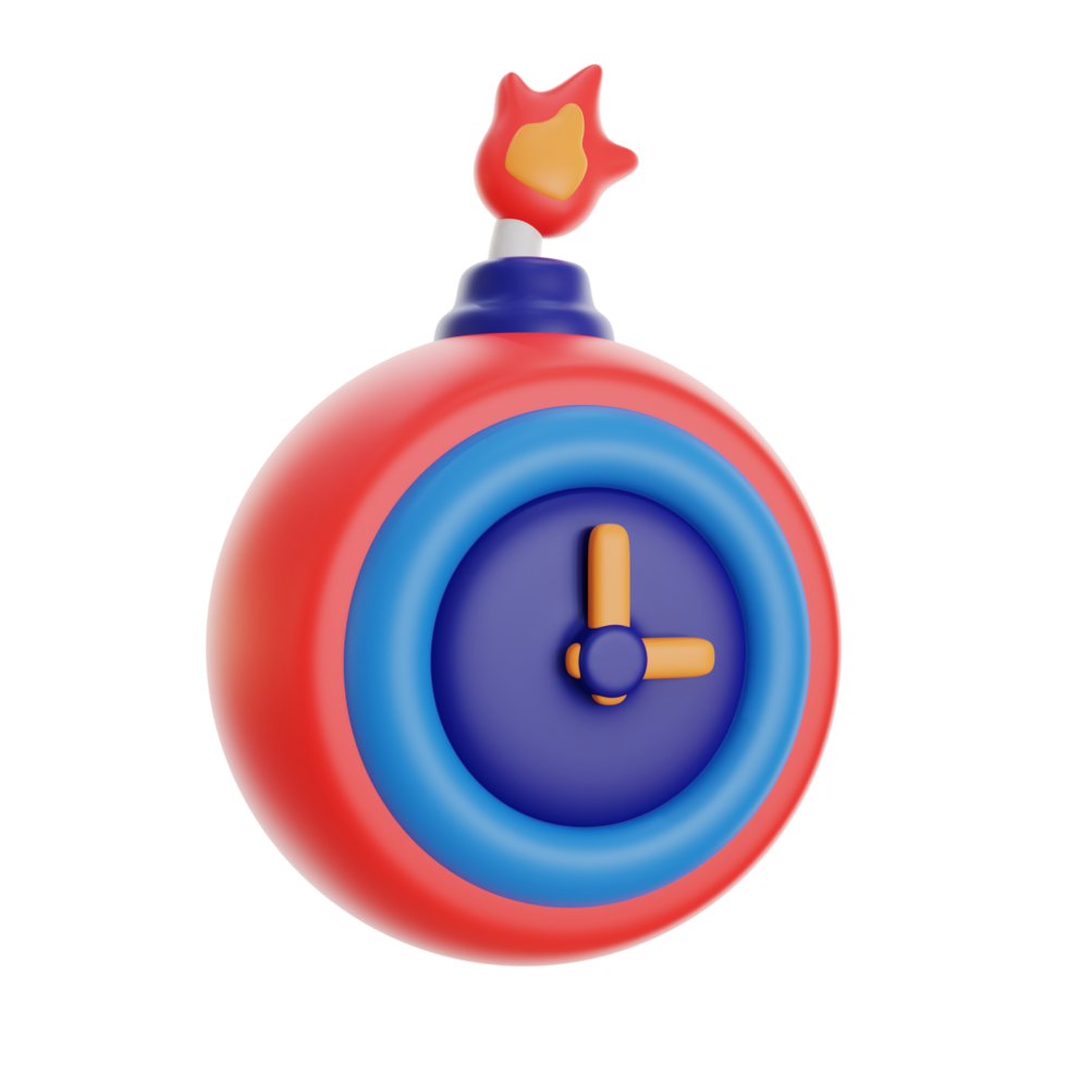 time bomb 3d icon illustration. time menagement 3d rendering. png