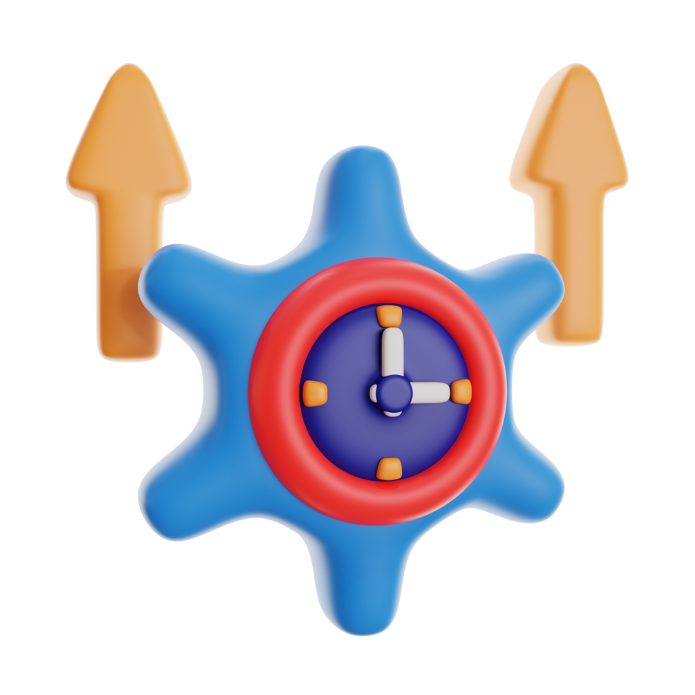 efficiency 3d icon illustration. time menagement 3d rendering png