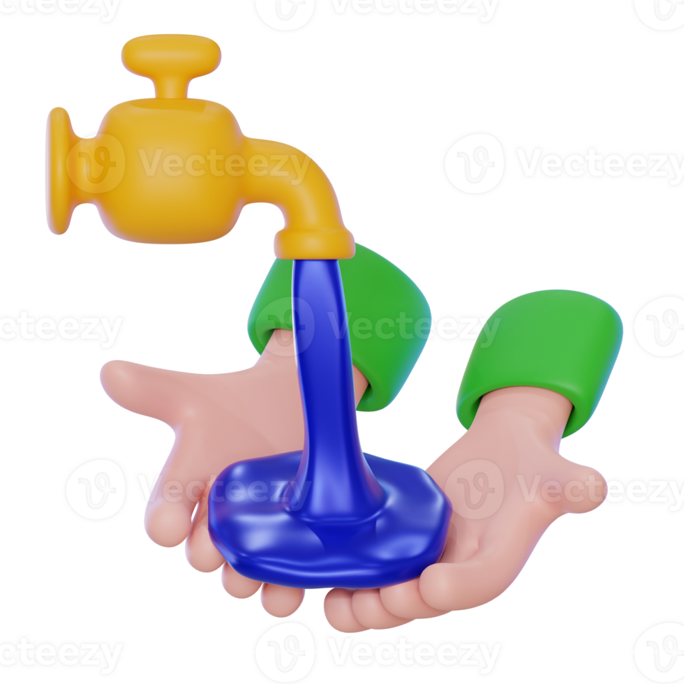 wudu 3d icon illustration. 3d rendering ramadan illustration png