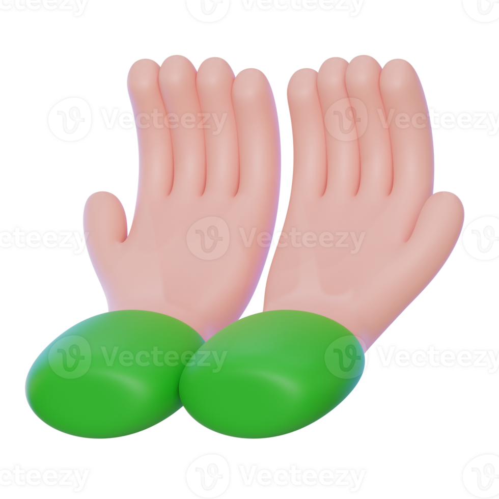 prayer hand 3d icon illustration. 3d rendering ramadan illustration png