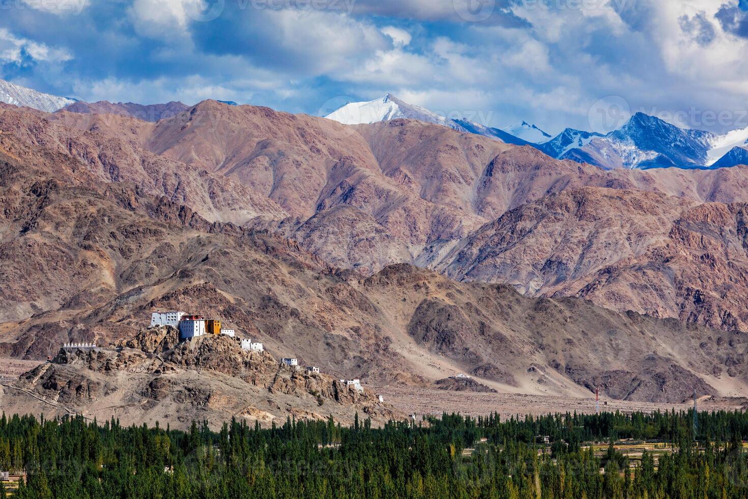 Thiksey gompa Buddhist monastery in Himalayas. photo