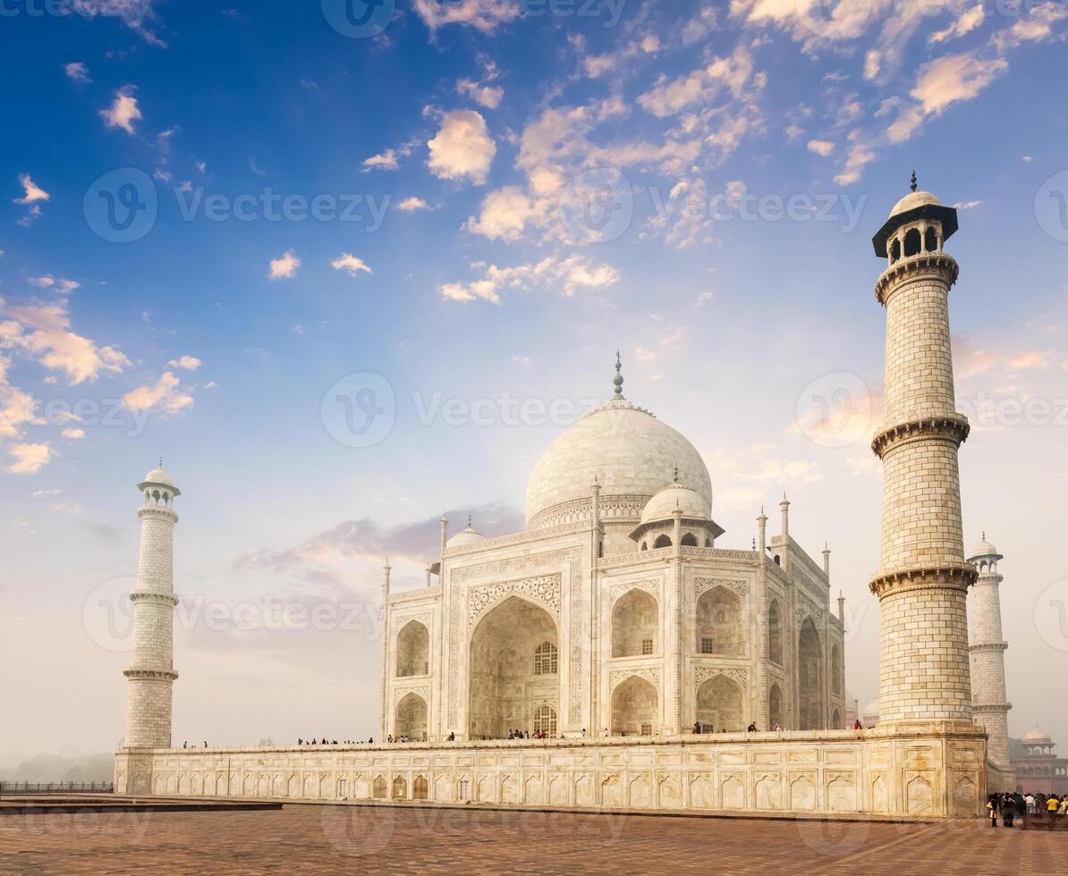 Taj Mahal on sunrise sunset, Agra, India photo