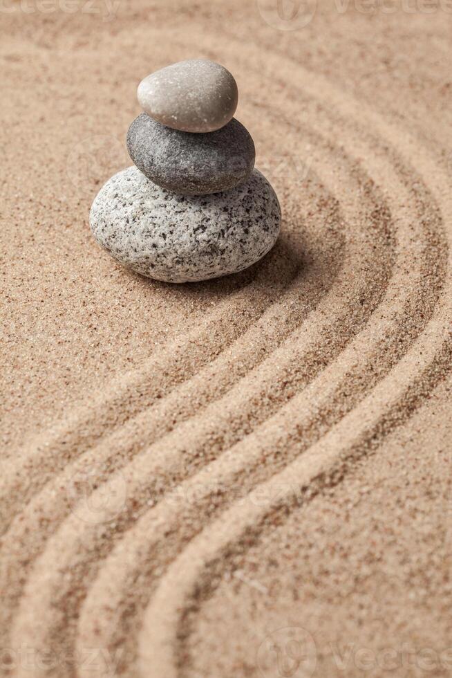 Japanese Zen stone garden photo