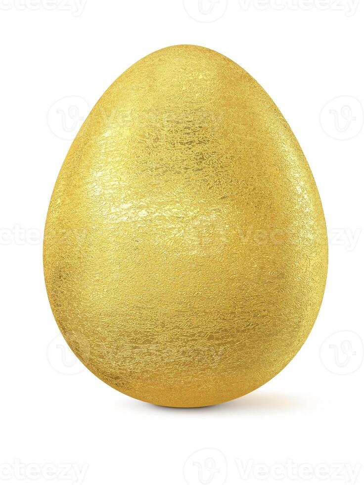 Golden Easter egg isolated photo