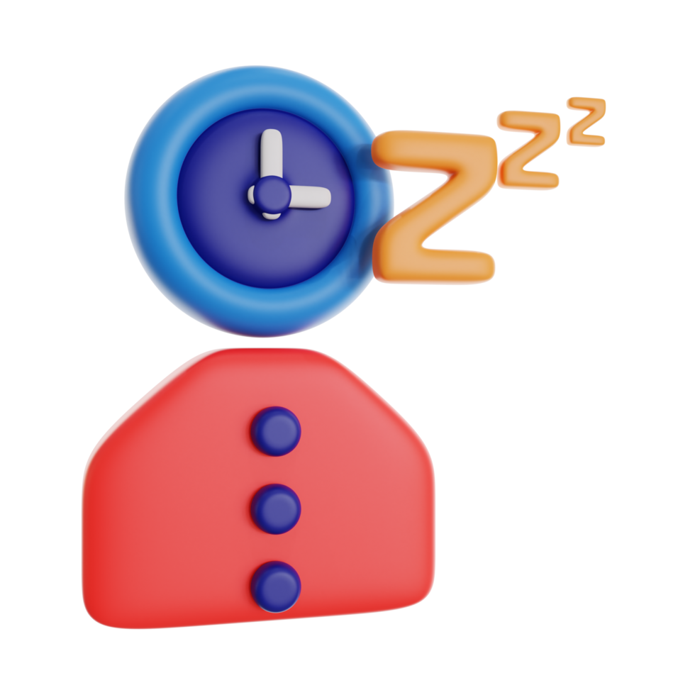 sleeping time 3d icon illustration. time menagement 3d rendering. png