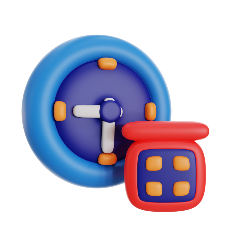 time menagement 3d icon illustration. time menagement 3d rendering. png