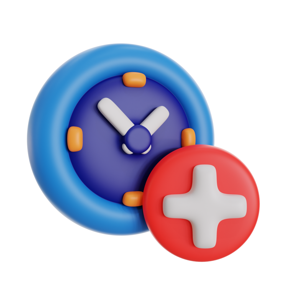 on time 3d icon illustration. time menagement 3d rendering. png