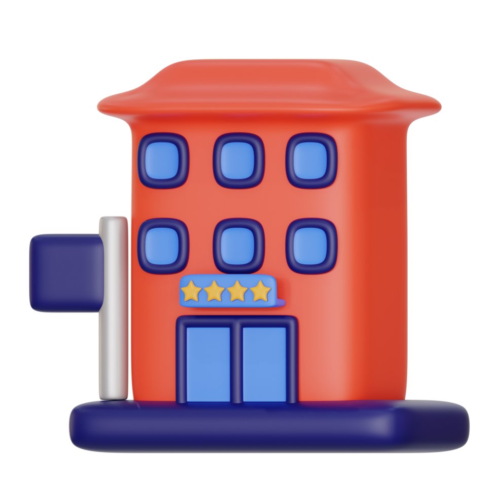 hotel 3d icon illustration png