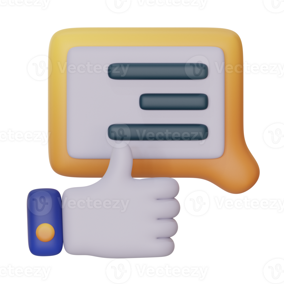 positif feedback 3d icon illustration. feedback 3d rendering png