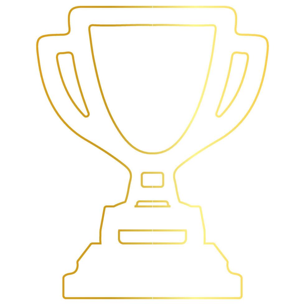 Winning award golden gradients metallic. Trophy cup icon paper cut vector illustration