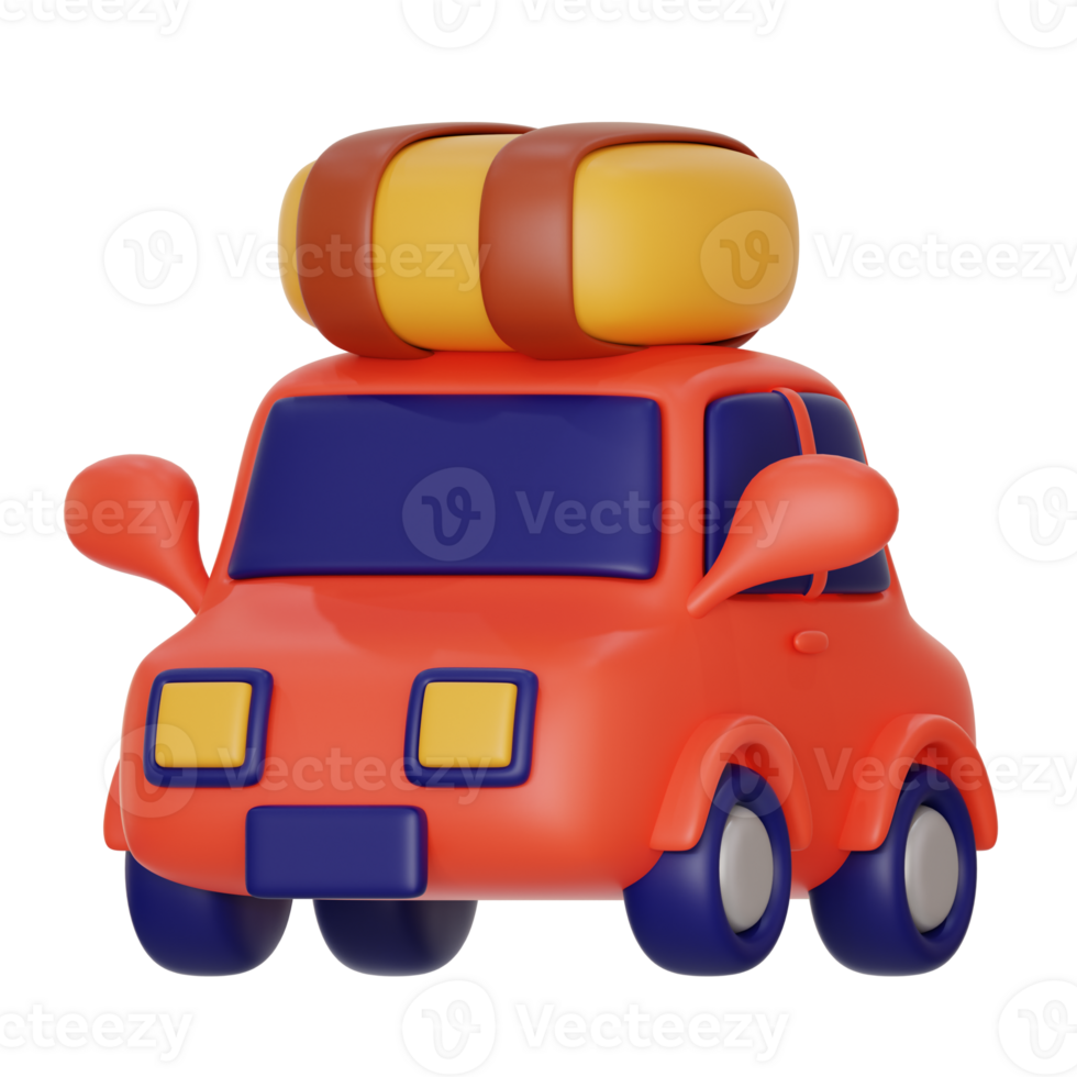 en voyageant voiture 3d icône illustration png