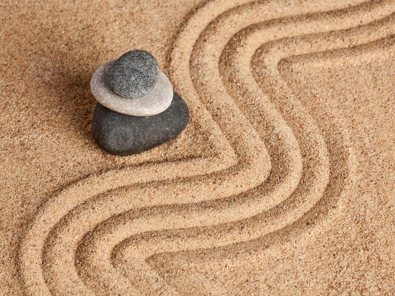 jardín japonés de piedra zen foto