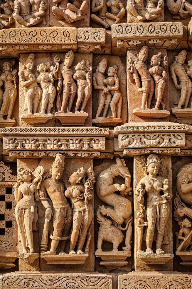 Sculptures on Adinath Jain Temple, Khajuraho photo