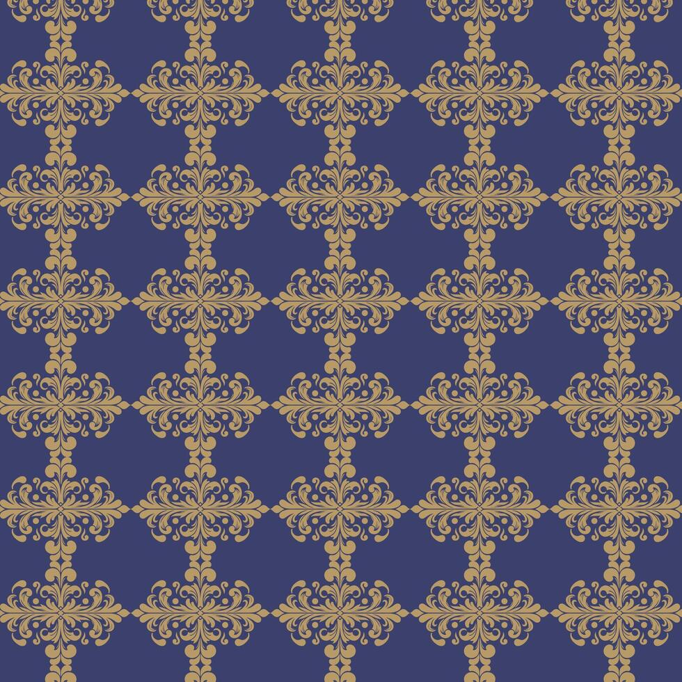 Damask Fabric textile seamless pattern Luxury decorative  Ornamental floral divider colorful. Curtain, carpet, wallpaper, clothing, wrapping, textile vector