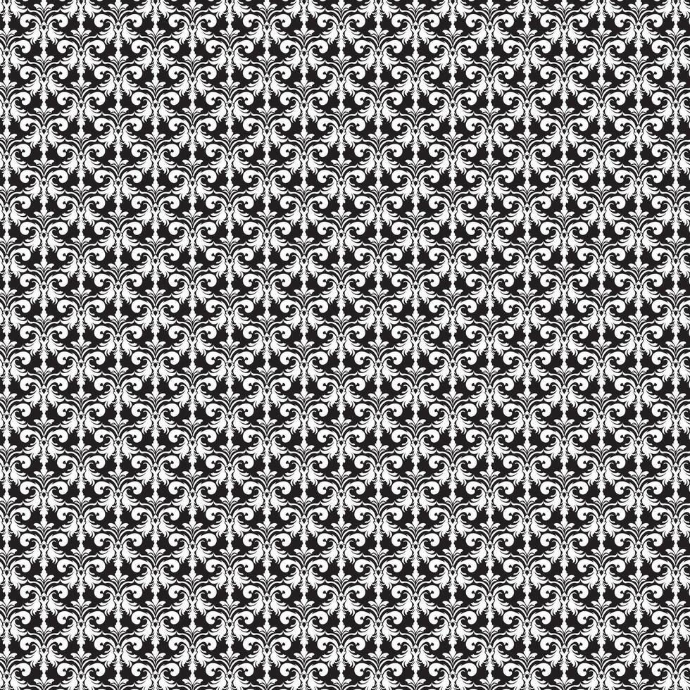 Oriental vector classic pattern. Seamless black and white abstract background with repeating elements square style vector