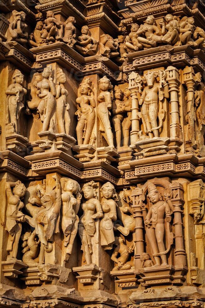 Sculptures on Khajuraho temples photo