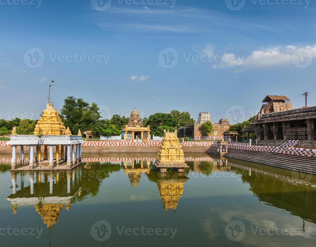 Temple tank of Hindu temple, India photo