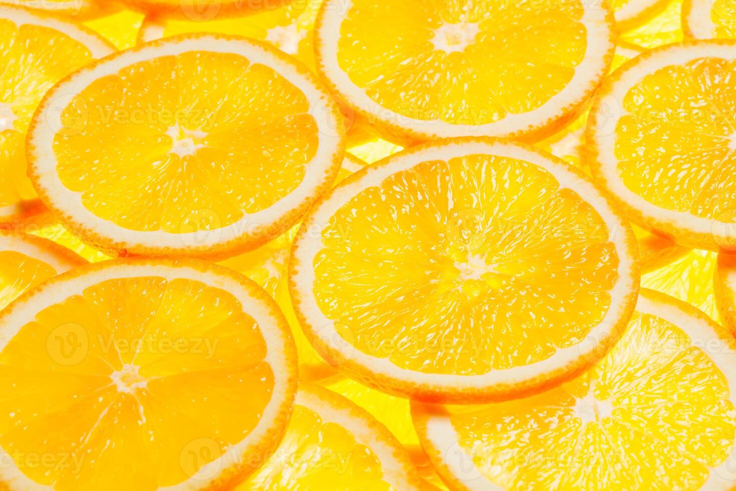 Colorful orange fruit slices photo