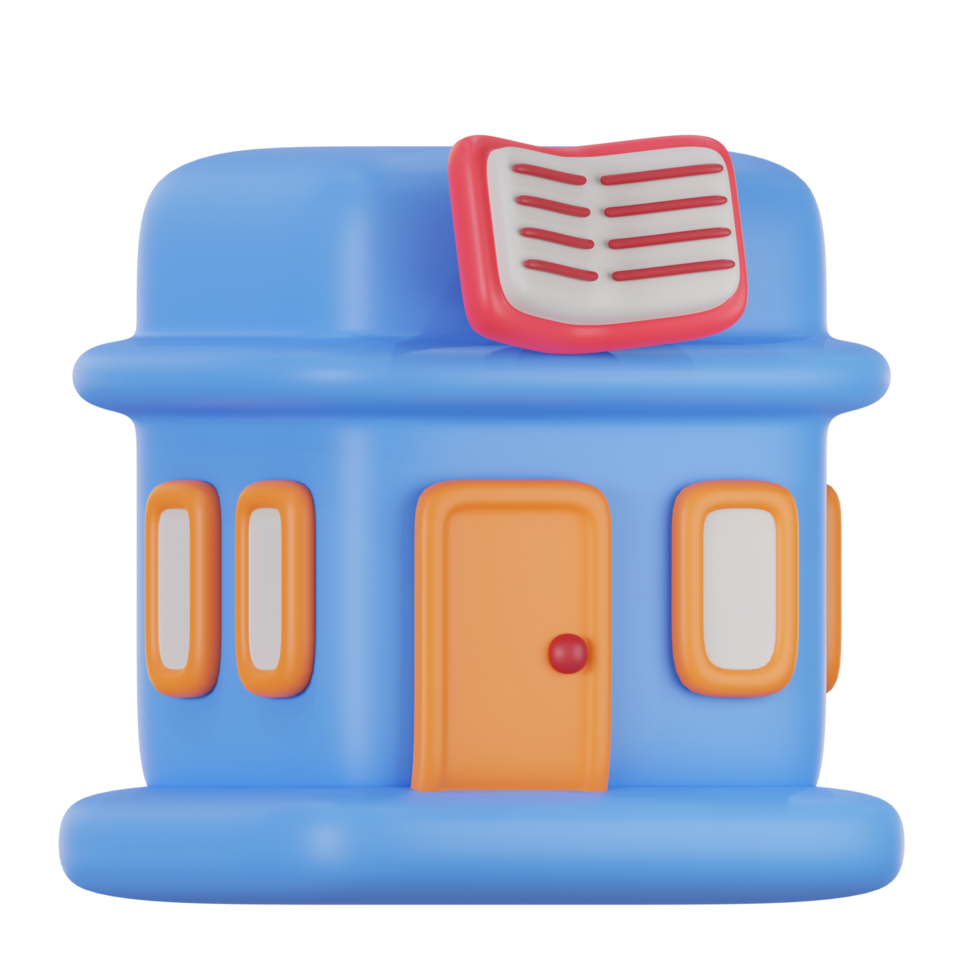 library 3d icon illustration. library 3d rendering png