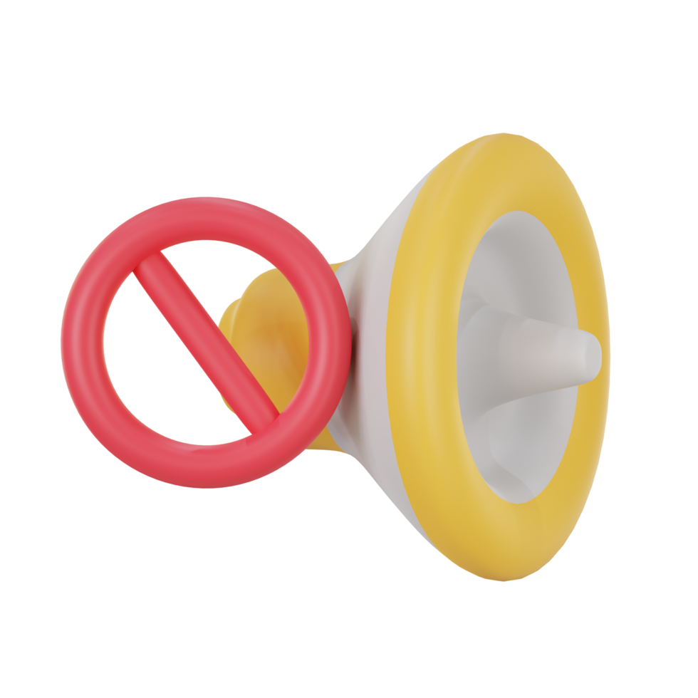 no sound 3d icon illustration. library 3d rendering png