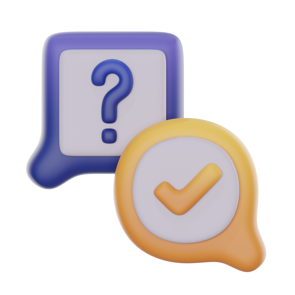 answer 3d icon illustration. feedback 3d rendering png