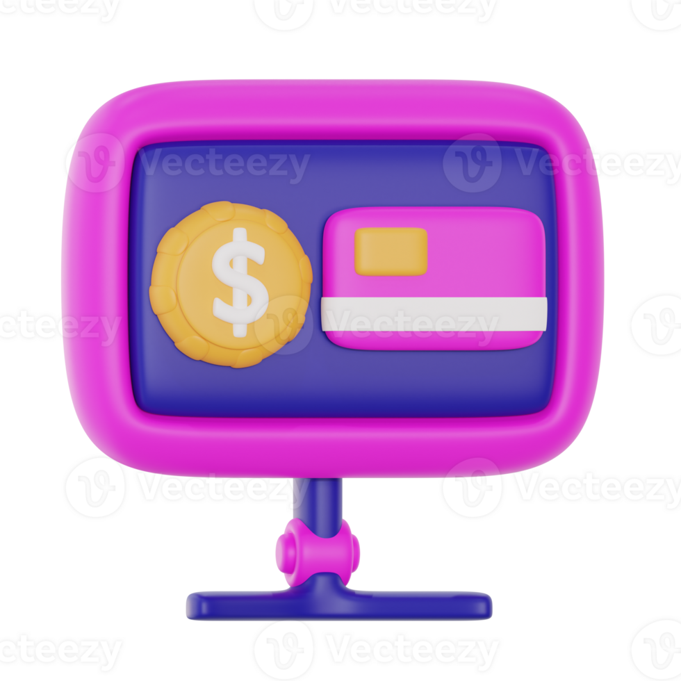 digital money 3d icon illustration. financial technology 3d rendering png