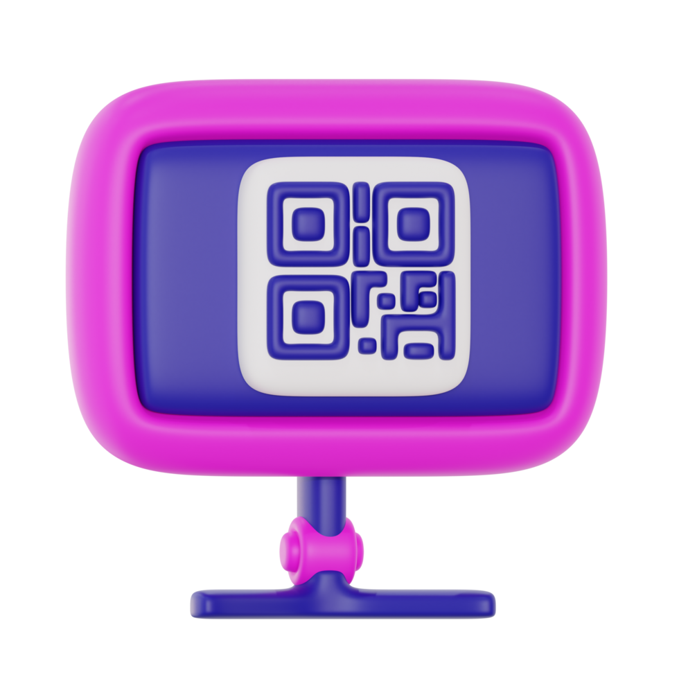 qr code 3d icon illustration. financial technology 3d rendering png