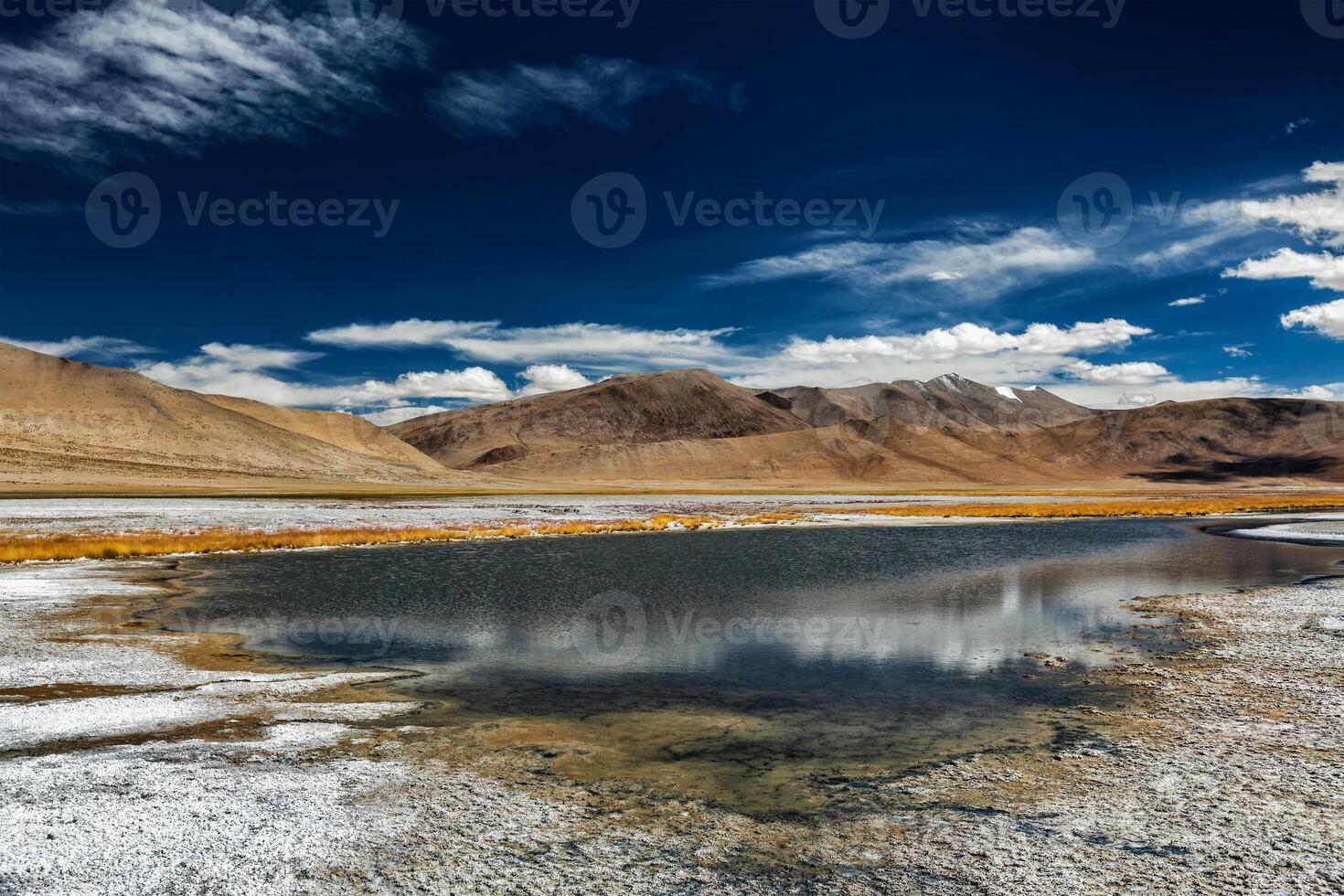 Mountain lake Tso Kar in Himalayas photo