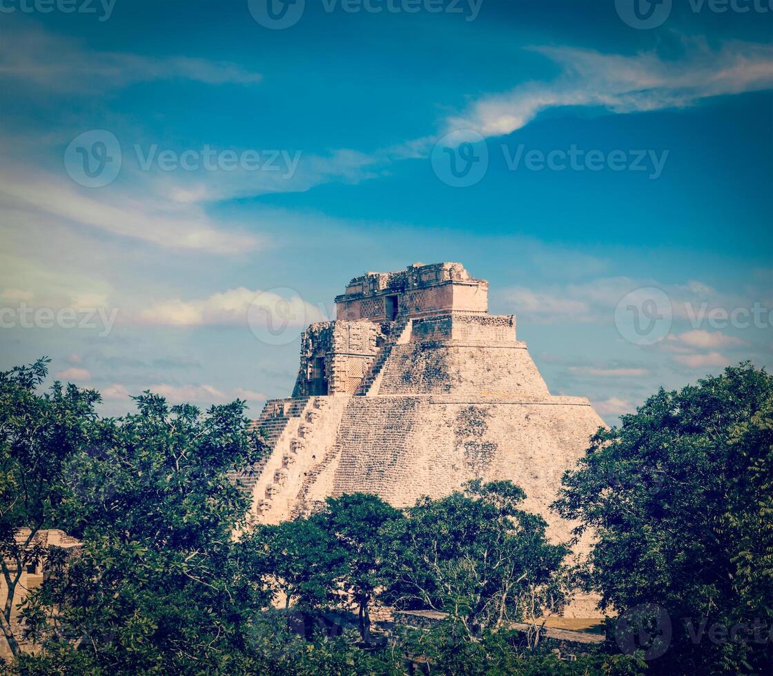 Mayan pyramid Pyramid of the Magician, Adivino photo