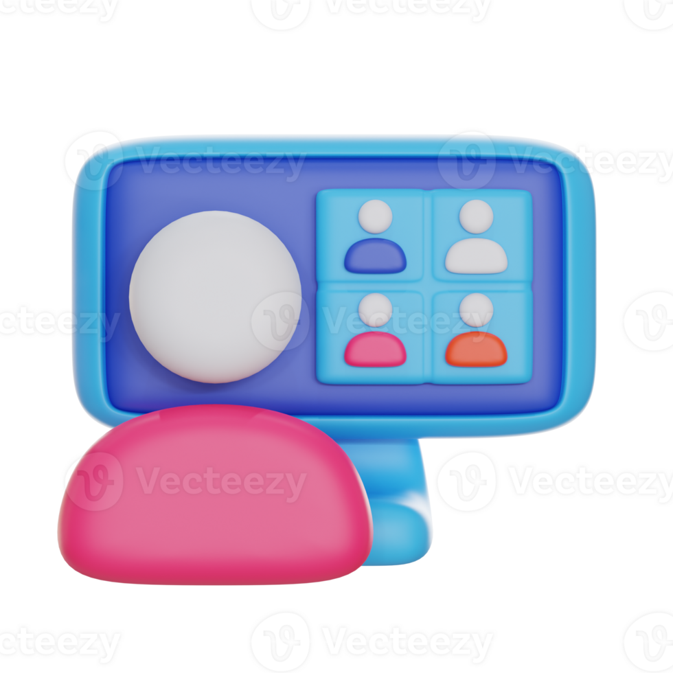 online course 3d icon illustration. 3d online business rendering png
