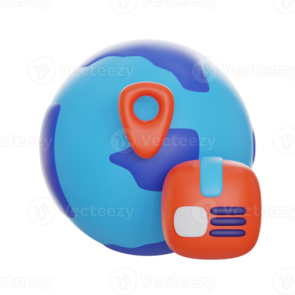 worldwide shipping 3d icon illustration. 3d online business rendering png
