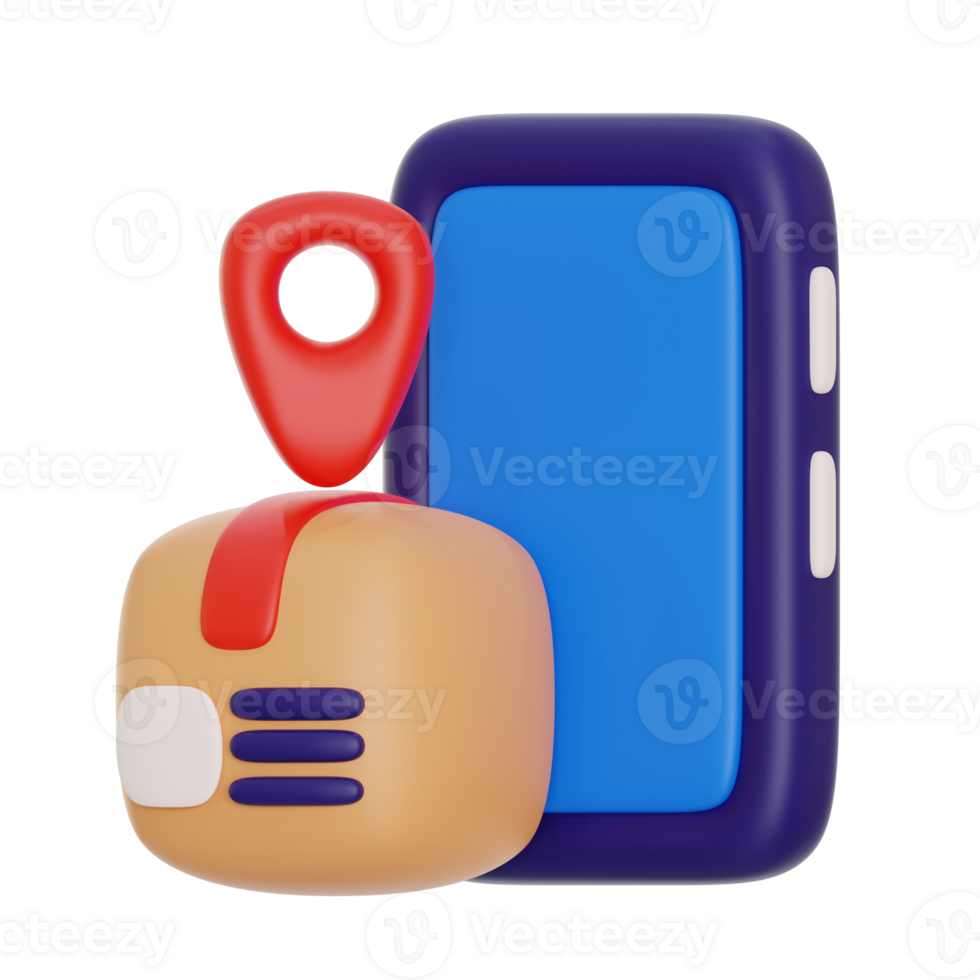 package tracking app 3d icon illustration png
