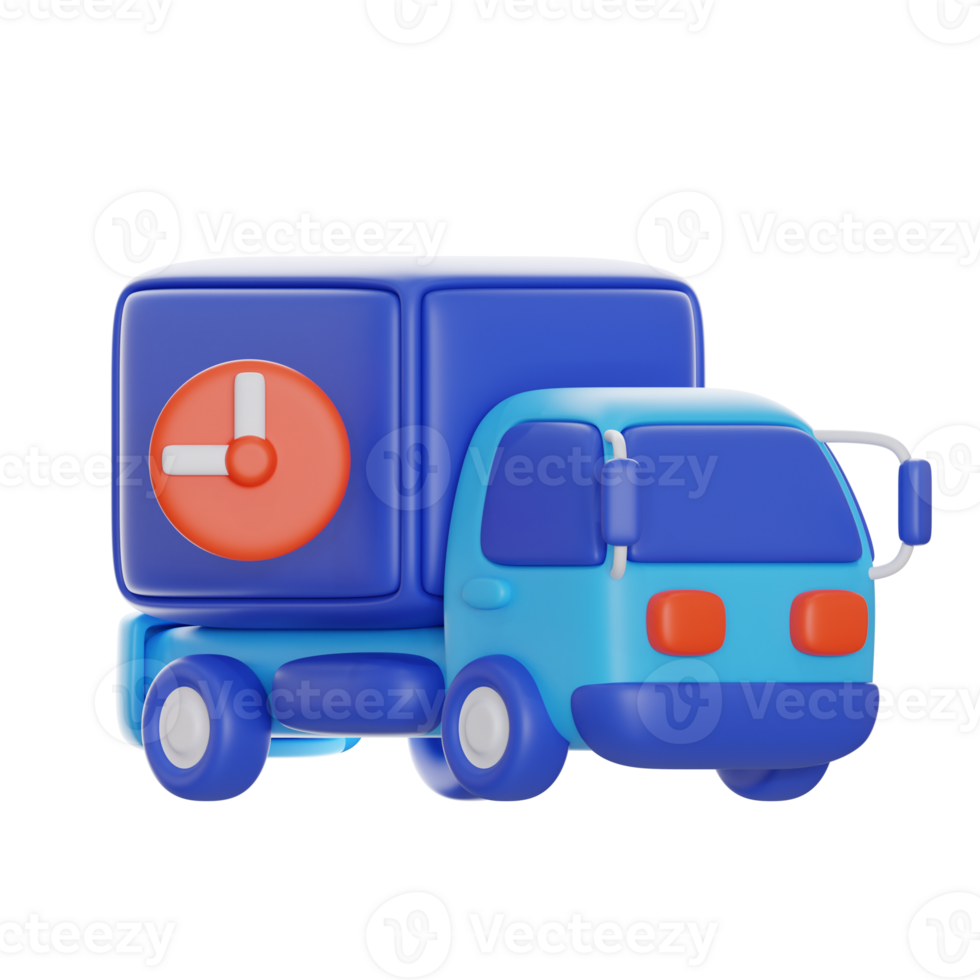 delivery time 3d icon illustration. 3d online business rendering png