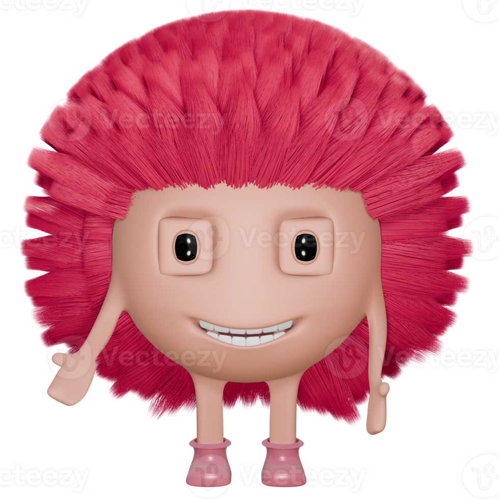 3d personage girl with pink hair png