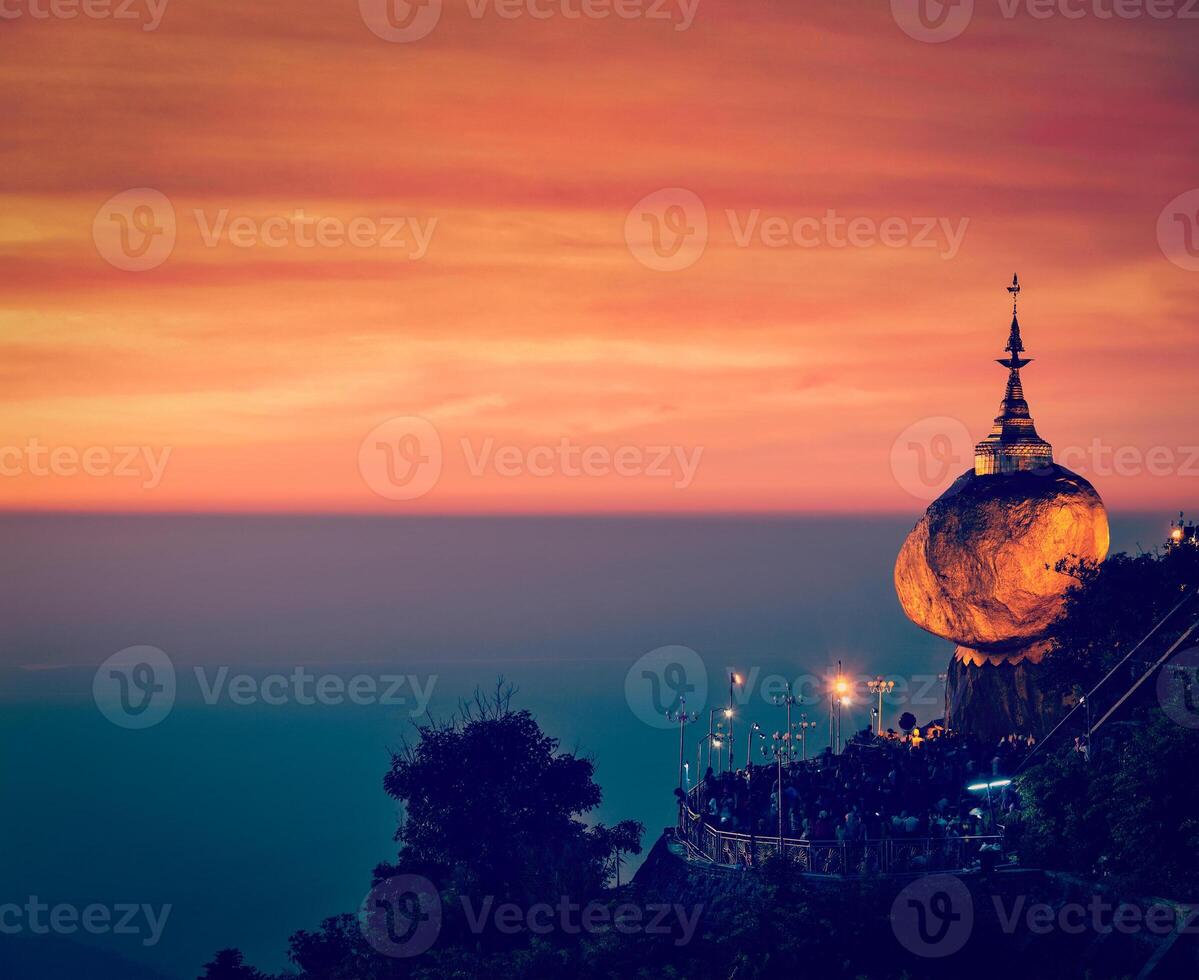 Golden Rock - Kyaiktiyo Pagoda, Myanmar photo