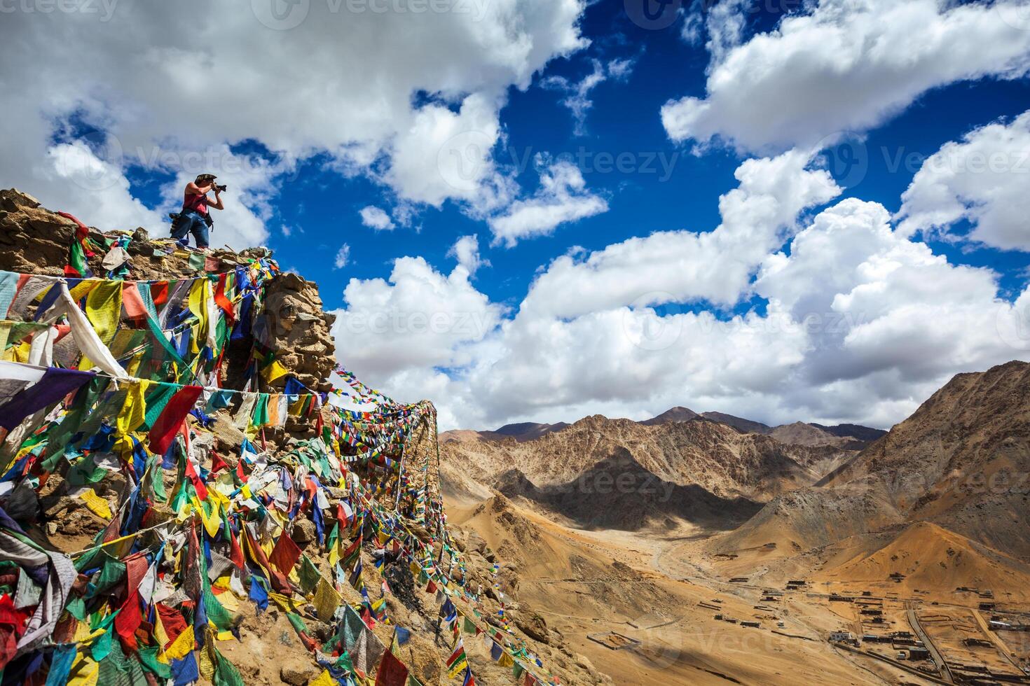 Photographer taking photos in Himalayas