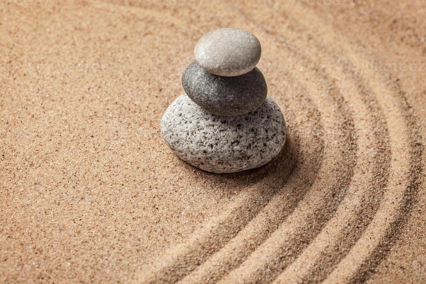 Japanese Zen stone garden photo
