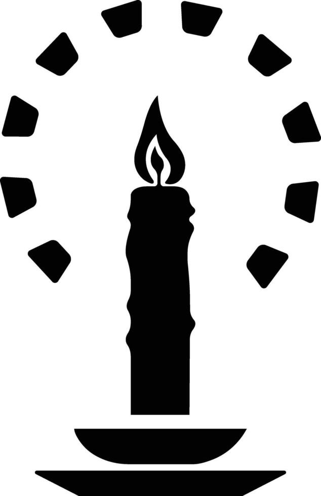 vela en poseedor icono en plano estilo. aislado en representar el tradiciones y símbolo de el Pascua de Resurrección temporada velas en candelabros ardiente luz de una vela fuego vector para aplicaciones, web