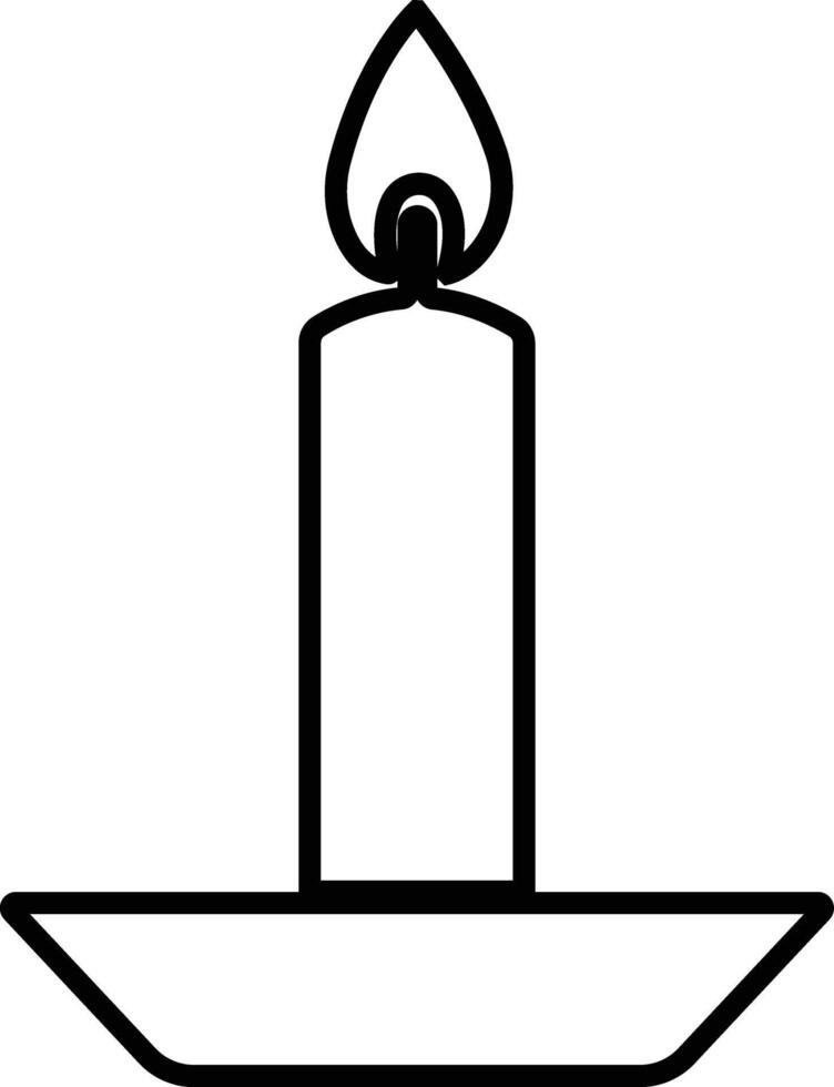 Candle in holder icon in line style. isolated on represent the traditions and symbol of the Easter season Candles in candlesticks burning Candlelight flame vector for apps, web