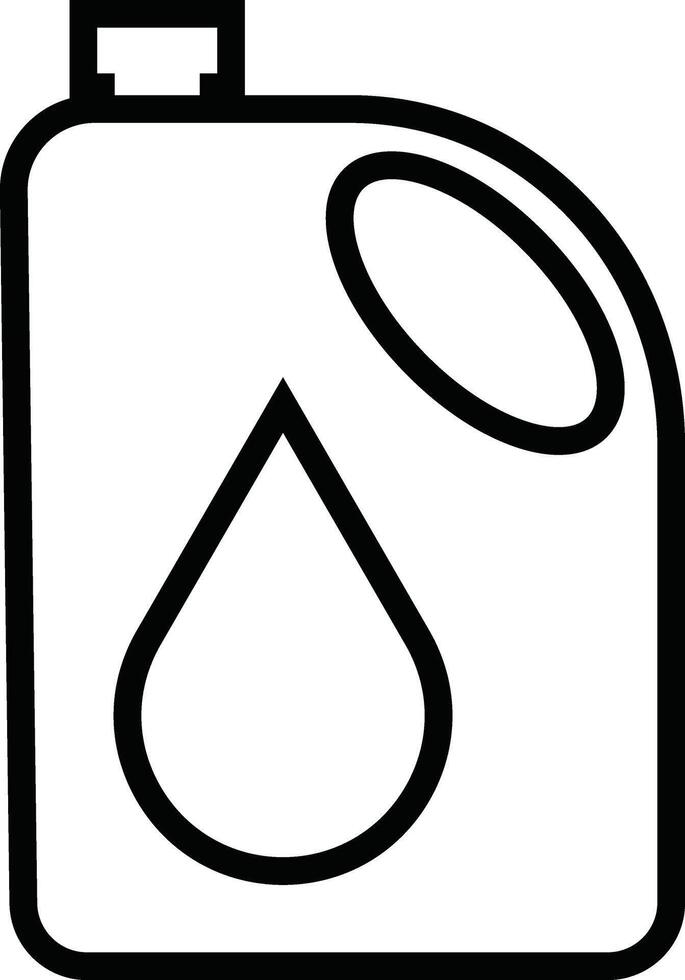 Jerrycan, canister icon in line style pictogram isolated on petrol, gasoline, fuel or oil can symbol. black diesel plastic empty water canister vector for apps, website