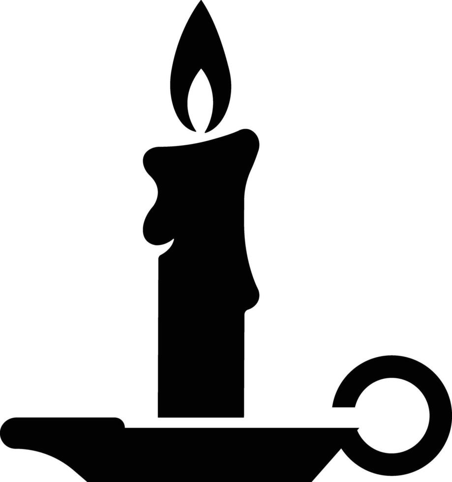 vela en poseedor icono en plano estilo. aislado en representar el tradiciones y símbolo de el Pascua de Resurrección temporada velas en candelabros ardiente luz de una vela fuego vector para aplicaciones, web