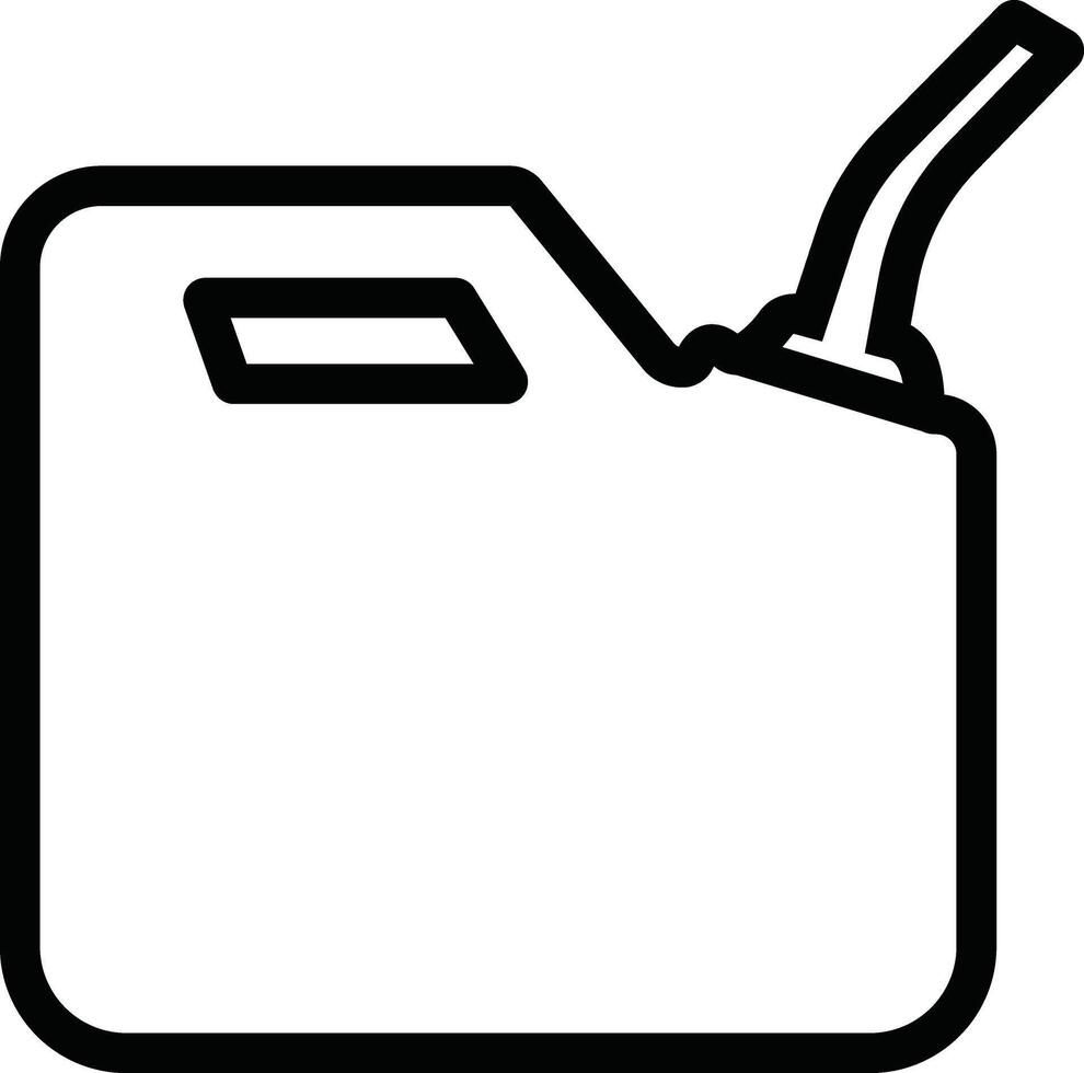 Jerrycan, canister icon in line style pictogram isolated on petrol, gasoline, fuel or oil can symbol. black diesel plastic empty water canister vector for apps, website