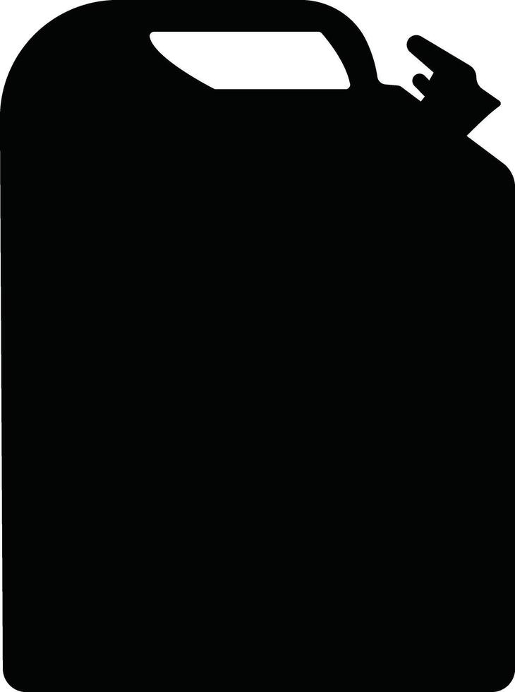 Jerry puede, frasco icono en plano estilo pictograma aislado en gasolina, gasolina, combustible o petróleo lata símbolo. negro diesel el plastico vacío agua frasco vector para aplicaciones, sitio web