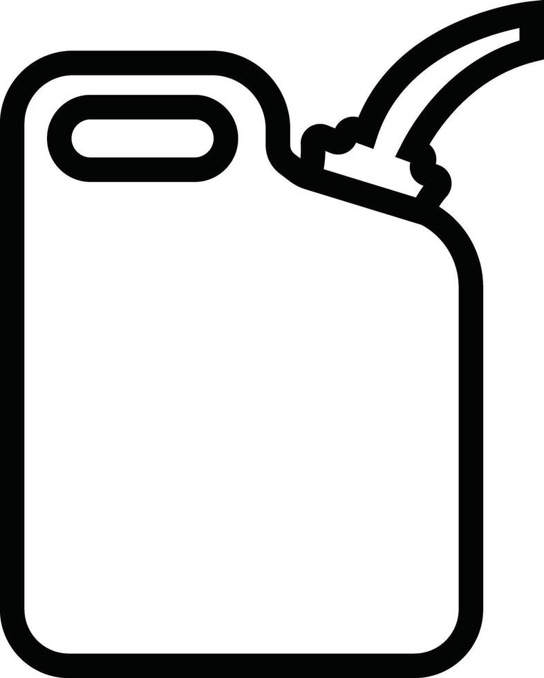 Jerrycan, canister icon in line style pictogram isolated on petrol, gasoline, fuel or oil can symbol. black diesel plastic empty water canister vector for apps, website